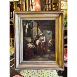 Neapolitan Scene, Oil On Canvas, Early 19th 