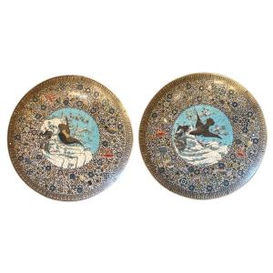 Two Big  19th Century Asian Cloisonné Dishes 