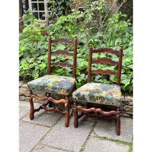 Pair Of Louis XIII-style Provençal Chairs