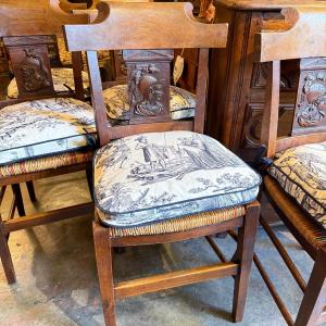 Set Of 5 Directory Straw Chairs