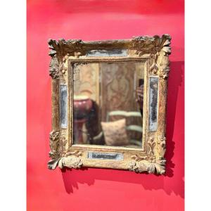 Classic Mirror With Closed Sides, Carved And Gilded Wood