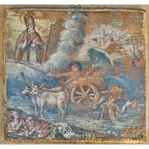 Italian Ex-voto – Painting On Wood – Dated 1794