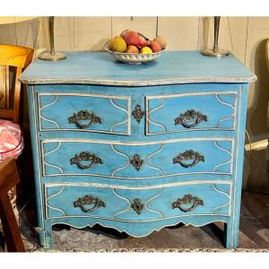 Louis XV Style Provençal Chest Of Drawers In Painted Wood