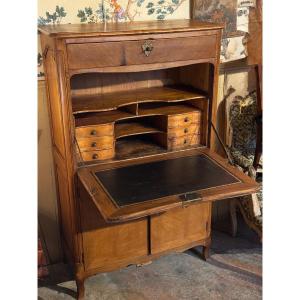 Very Small Louis XV Secretary Desk In Light Walnut – 18th Century