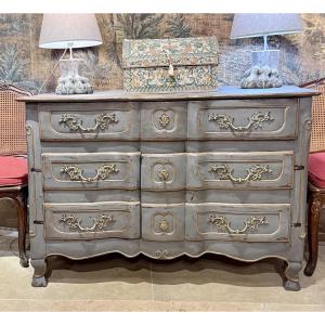 18th-century Painted Wooden Serpentine Commode – Formerly Converted Into A Cabinet With Doors