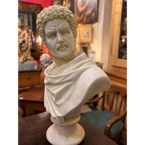 Bust Of Caracalla In White Marble, After Antique