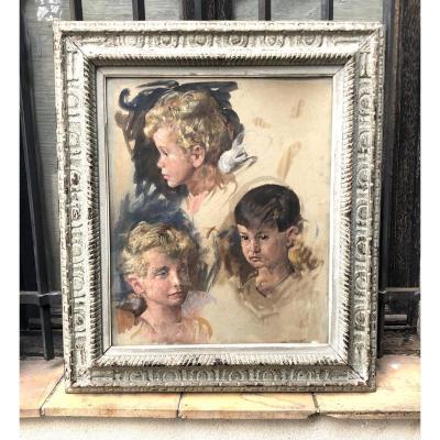 The Children Of The Lady Of The Manor, Early 20th Century, Oil On Canvas