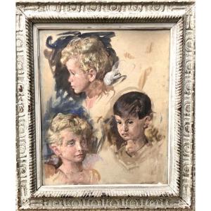 The Children Of The Lady Of The Manor, Early 20th Century, Oil On Canvas