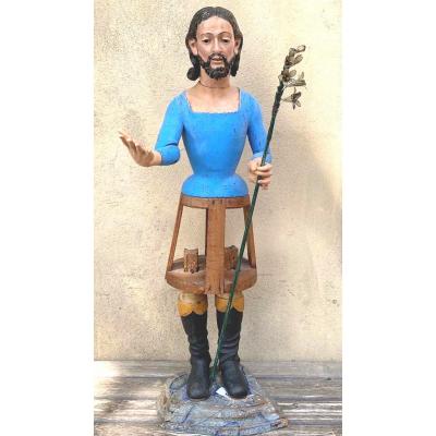 Grand Capipote, Saint Joseph, Spanish 18th Carved Wood