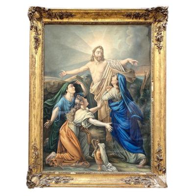 Watercolor Study By Guillemot: Christ Appearing To The Three Marys, 19th Century