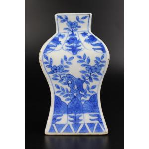 Rare Kangxi Style Blue And White Vase Qing Dynasty Chinese Porcelain 19th Century