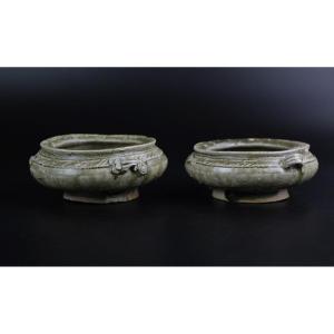 Chinese Bowls Proto Porcelain Western Zhou Dynasty 1050-771 Bce / Rare Proto Celadon Ceramics