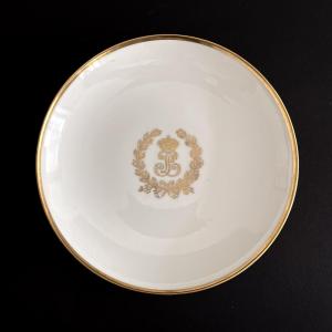 Sèvres - Saucer From The Service Des Bals Du Roi Louis-philippe Au Chiffre Royal In Porcelain