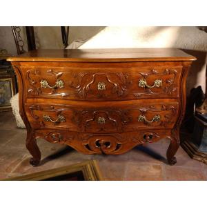 Commode Nîmes Tombeau In Solid Walnut, Provence Eighteenth Century