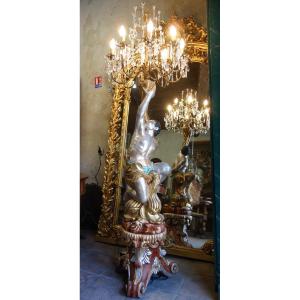 Nubian Silver Wooden Torch Holder, Two Meters