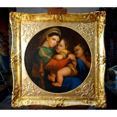 Grand Tondo: The Virgin And The Chair After Raphael, Italian School