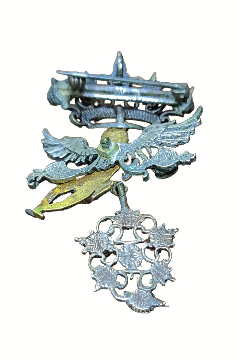 Angelo pendente spilla in argento e corallo -photo-4