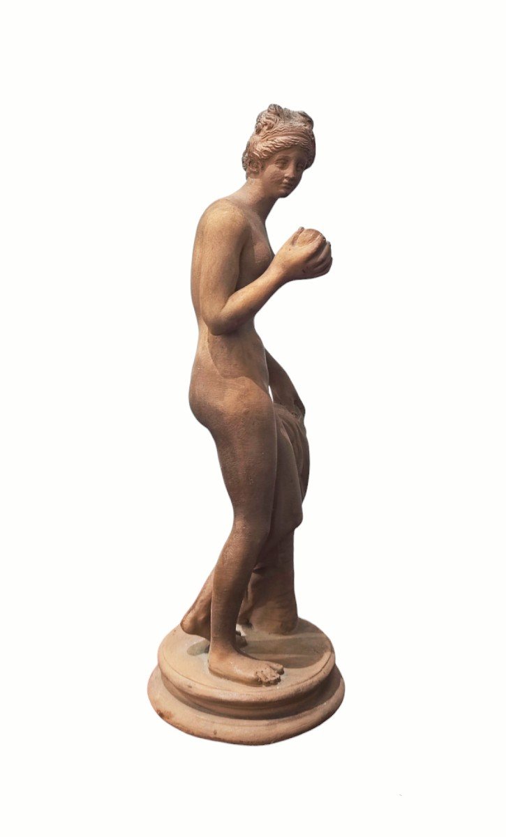 Antica scultura in terracotta della " Venere del pomo " periodo del Grand Tour-photo-2