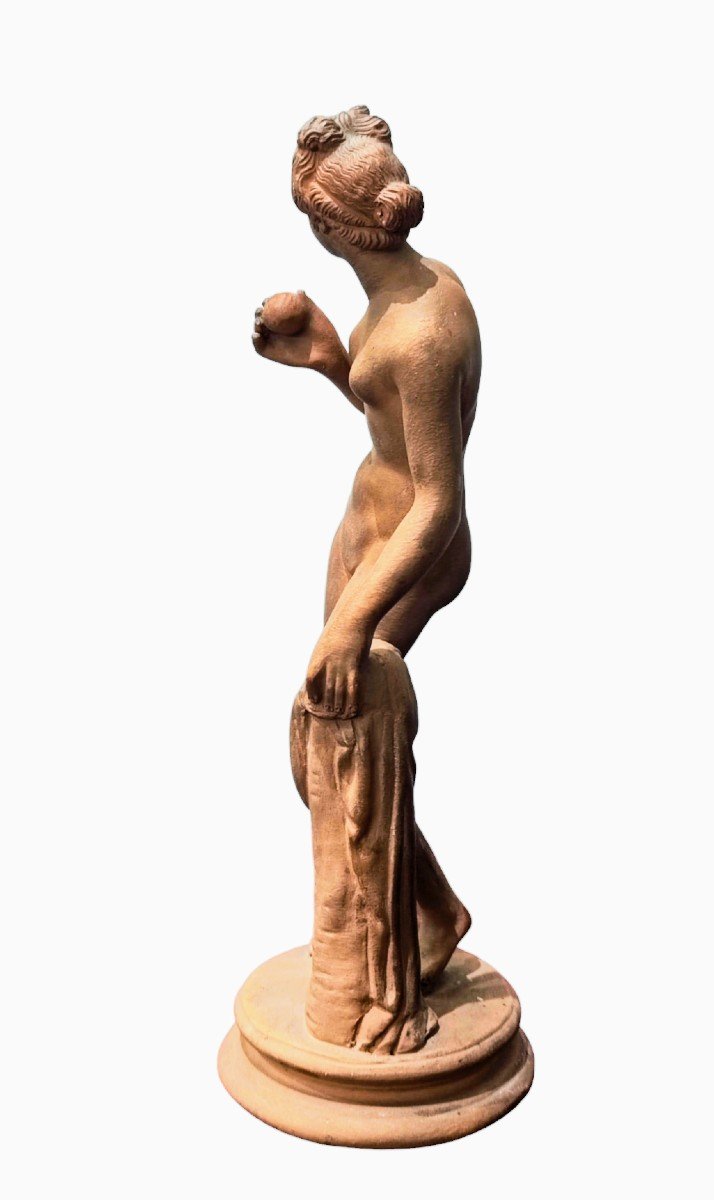 Antica scultura in terracotta della " Venere del pomo " periodo del Grand Tour-photo-4