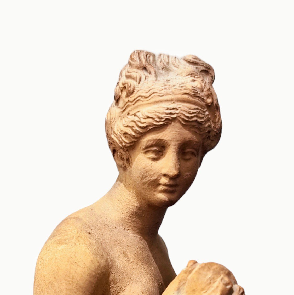 Antica scultura in terracotta della " Venere del pomo " periodo del Grand Tour-photo-1