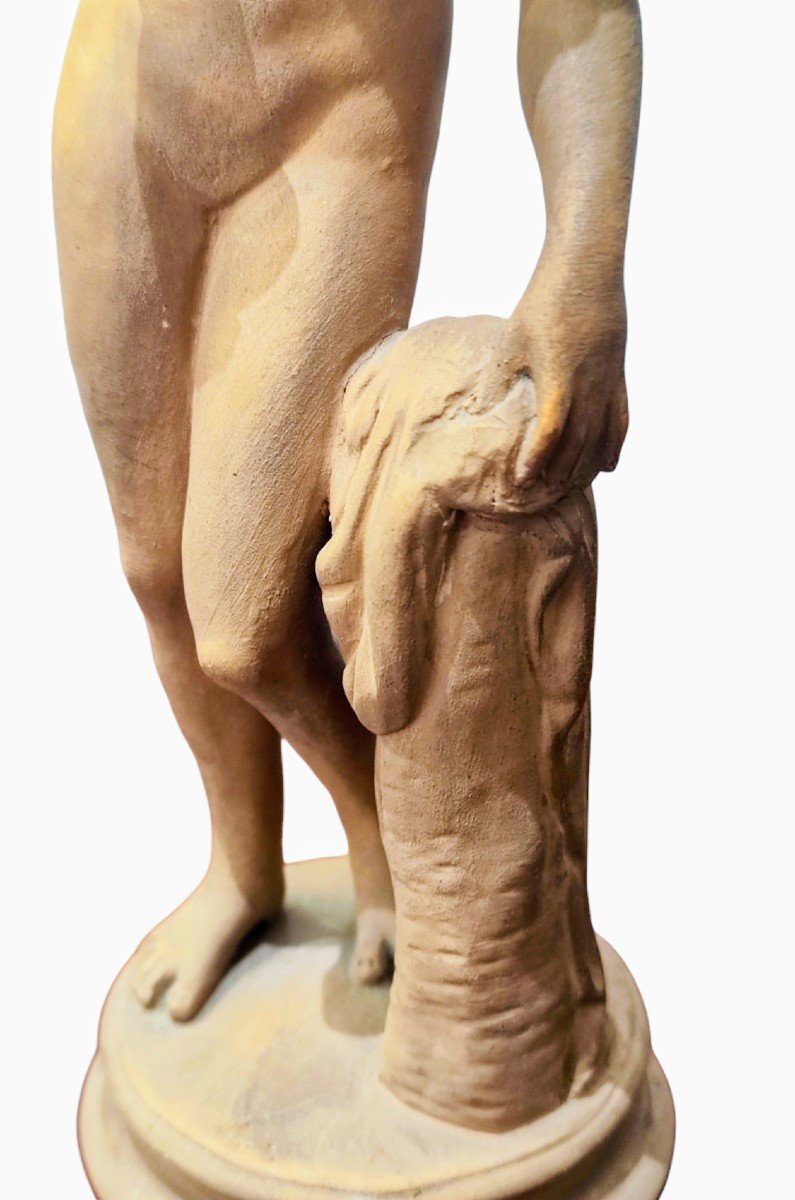 Antica scultura in terracotta della " Venere del pomo " periodo del Grand Tour-photo-3