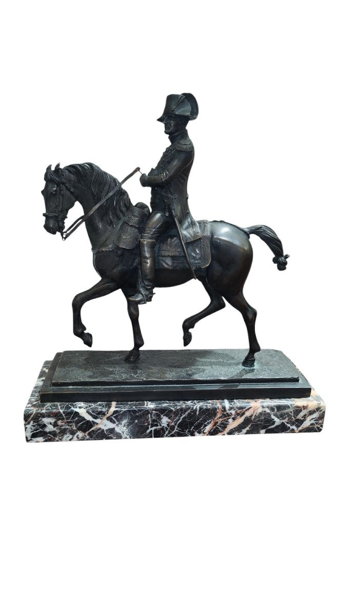 Scultura in bronzo di Napoleone Bonaparte con base in marmo -photo-4