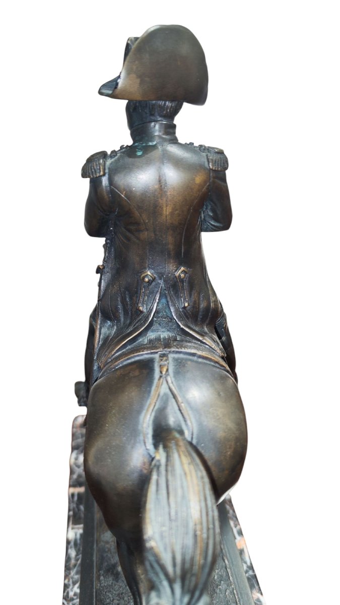Scultura in bronzo di Napoleone Bonaparte con base in marmo -photo-5