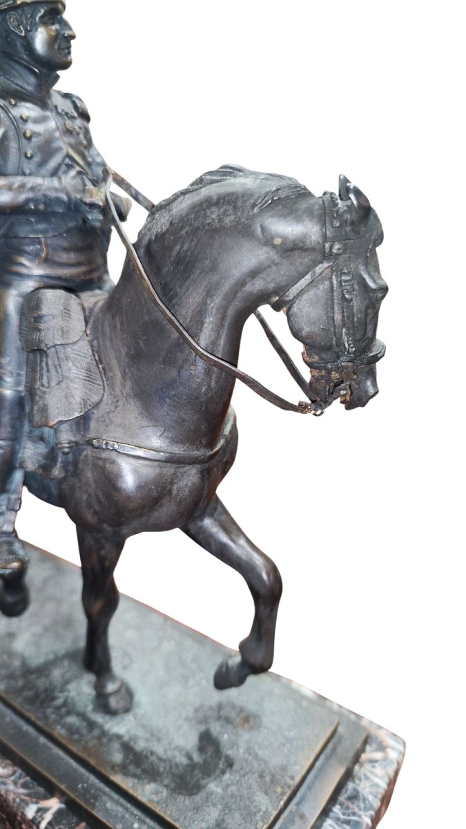 Scultura in bronzo di Napoleone Bonaparte con base in marmo -photo-6