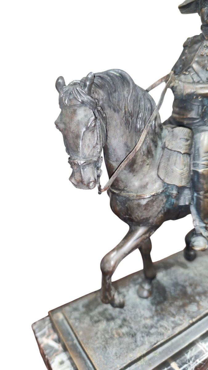 Scultura in bronzo di Napoleone Bonaparte con base in marmo -photo-7
