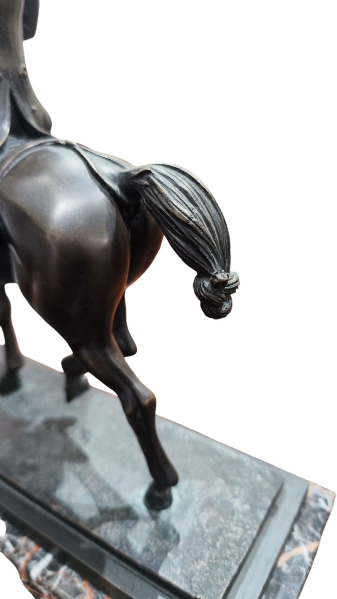 Scultura in bronzo di Napoleone Bonaparte con base in marmo -photo-8