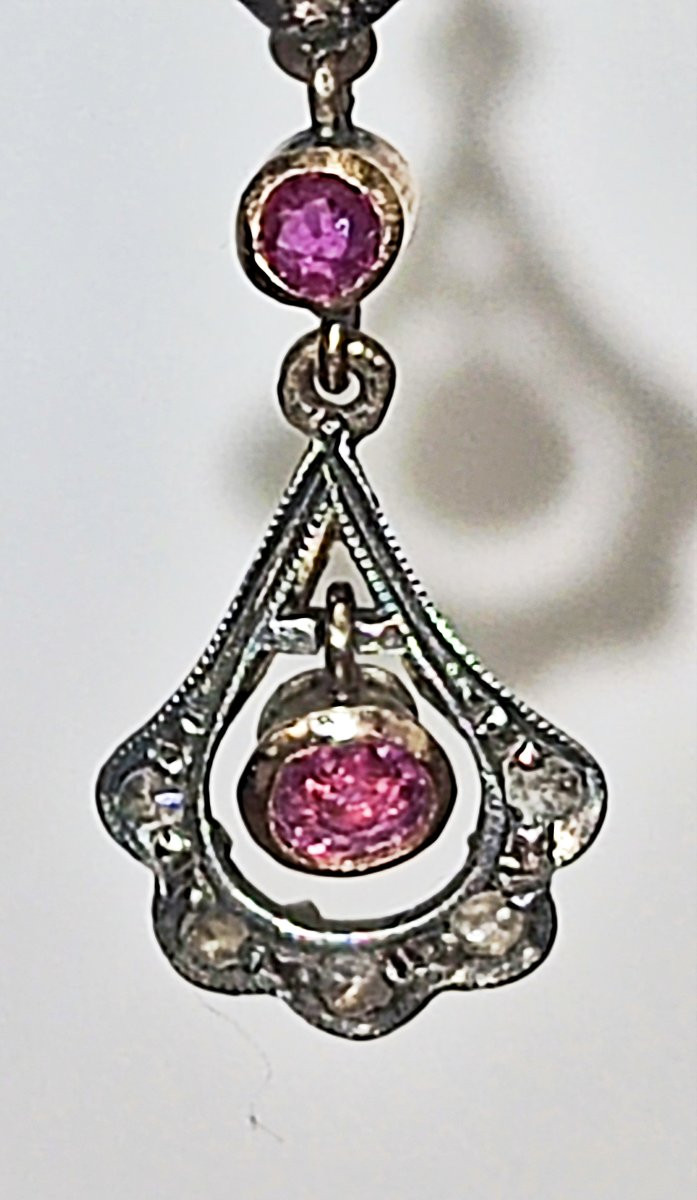 Orecchini antichi in oro e rose di diamanti -photo-2