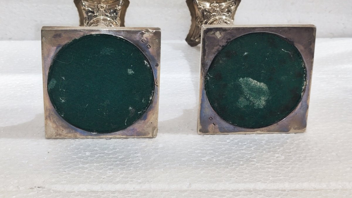 Coppia di candelieri in argento Londra -photo-7