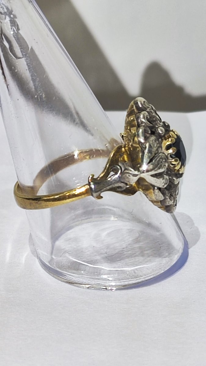 Anello in oro zaffiro e diamanti -photo-4