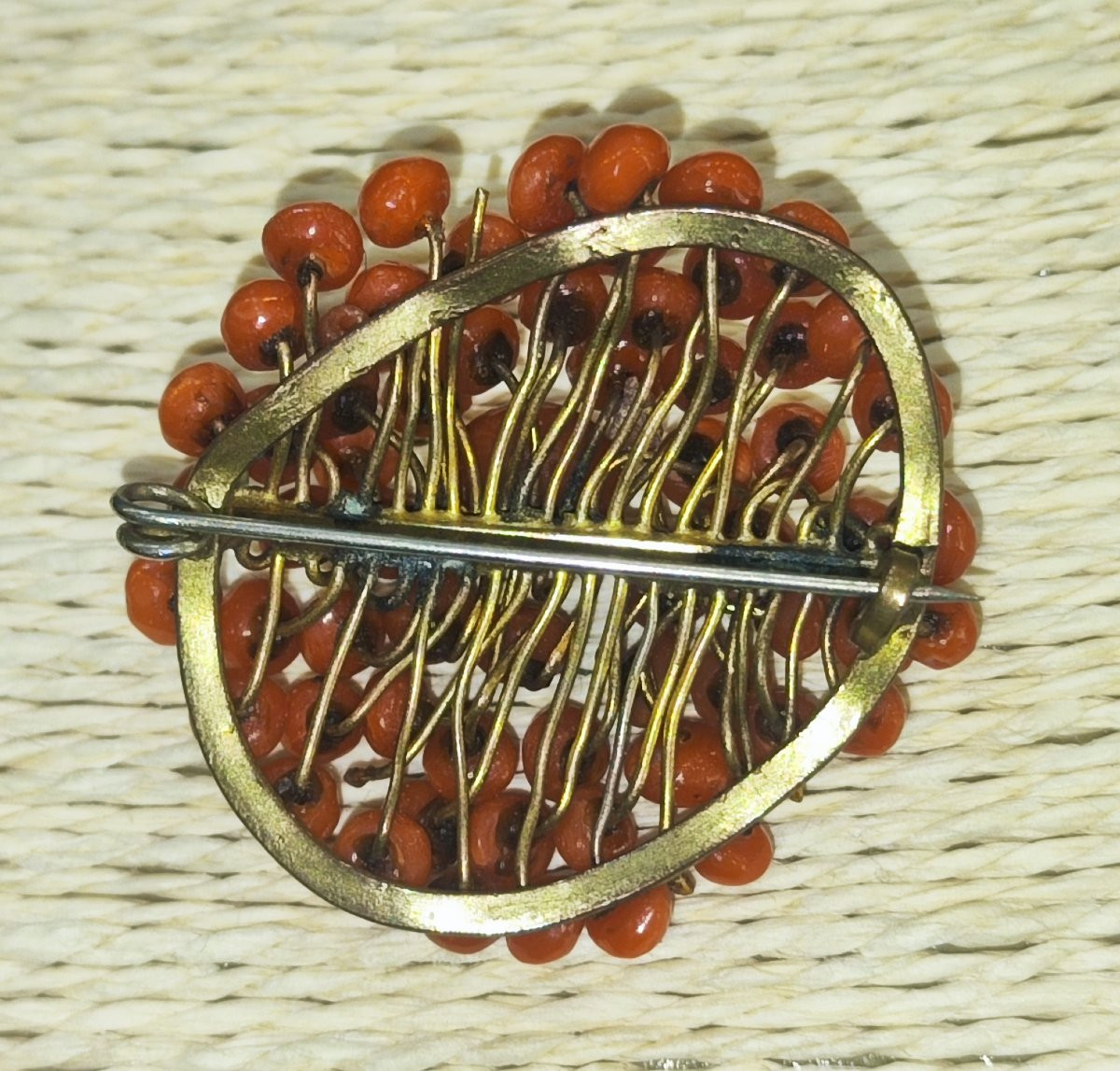 Spilla in corallo rosso del XIX secolo -photo-2
