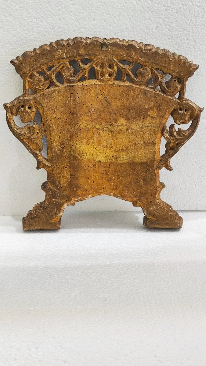 Coppia di cartaglorie del XVIII secolo in legno dorato -photo-2
