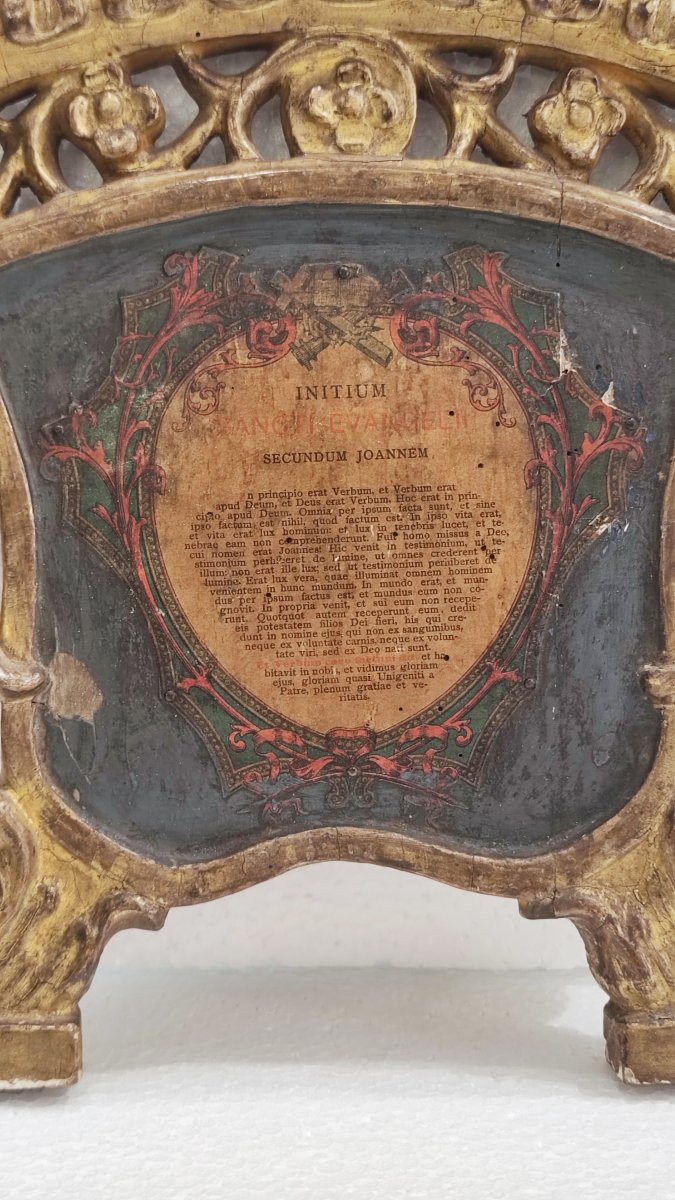 Coppia di cartaglorie del XVIII secolo in legno dorato -photo-3