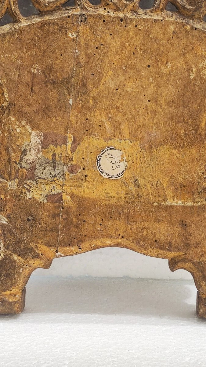 Coppia di cartaglorie del XVIII secolo in legno dorato -photo-1