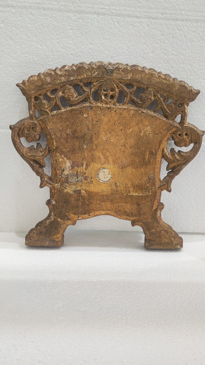 Coppia di cartaglorie del XVIII secolo in legno dorato -photo-2