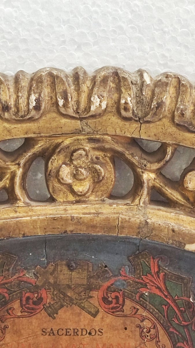 Coppia di cartaglorie del XVIII secolo in legno dorato -photo-3