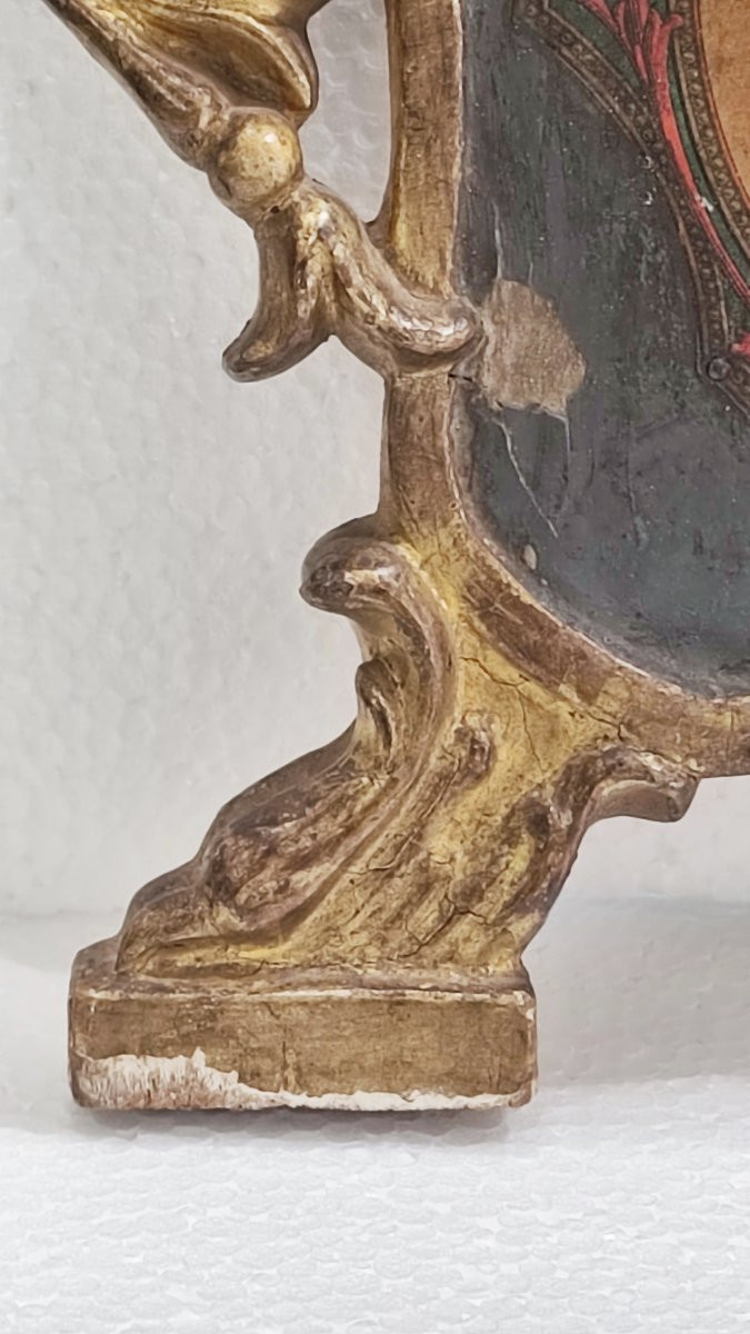 Coppia di cartaglorie del XVIII secolo in legno dorato -photo-8