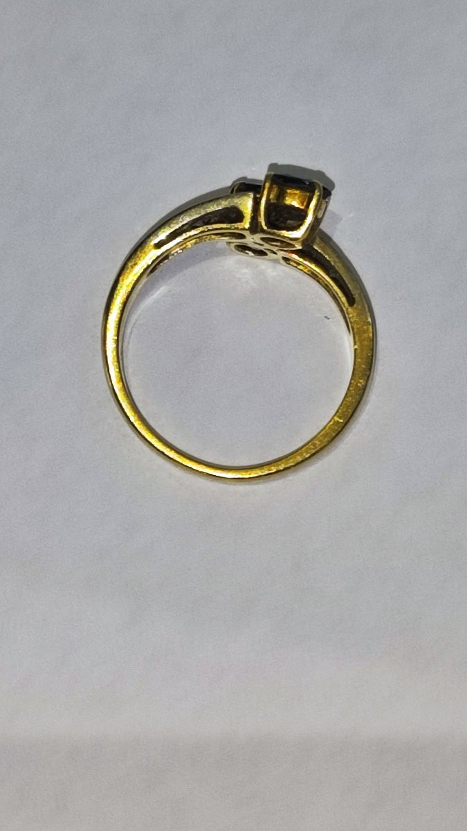 Anello in oro con zaffiri e diamanti -photo-1