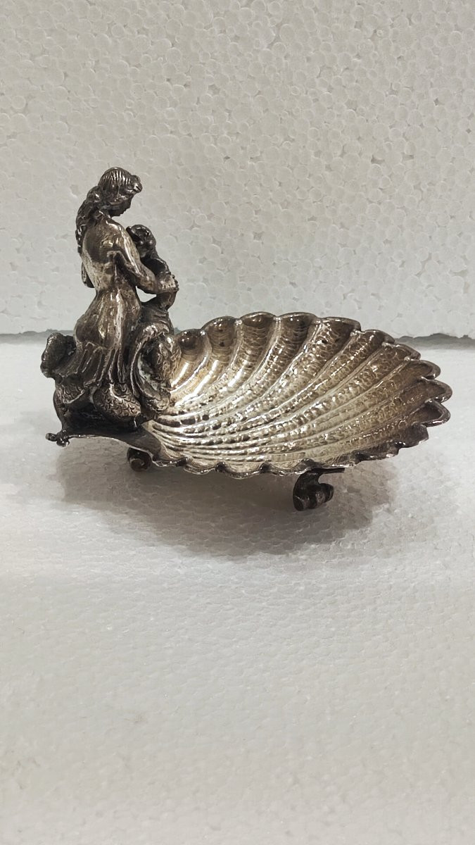 Scultura in argento a forma di conchiglia firmata Mortet -photo-3
