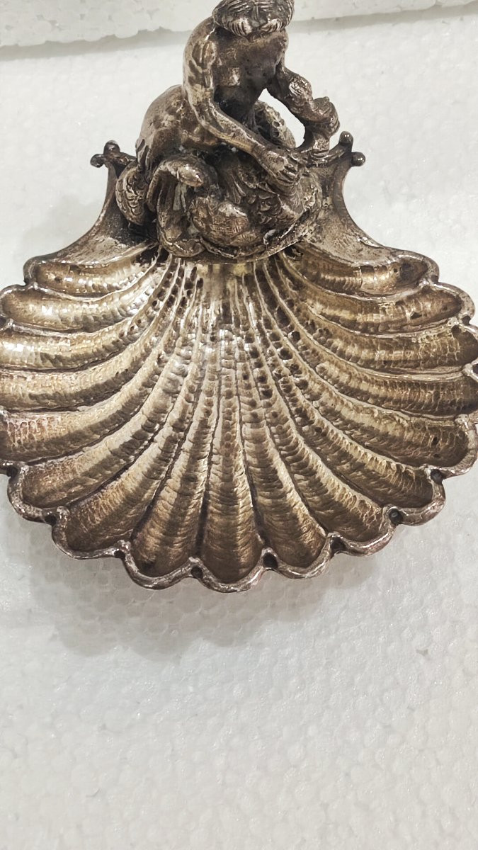 Scultura in argento a forma di conchiglia firmata Mortet -photo-4