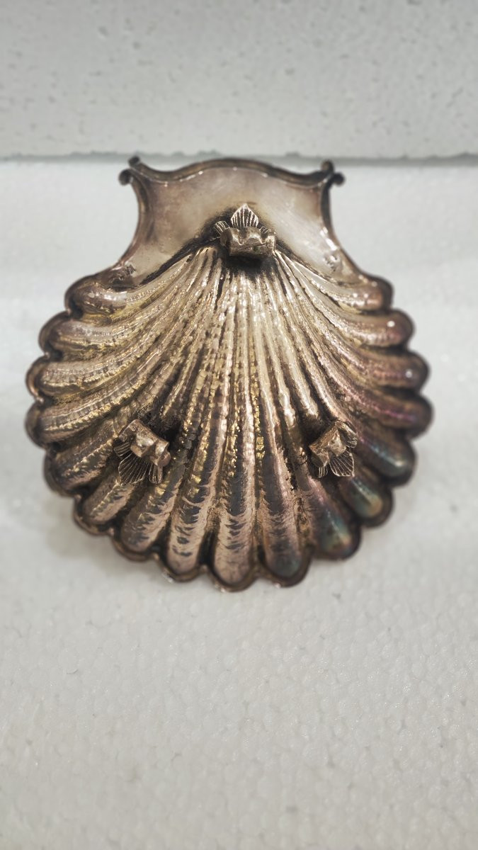Scultura in argento a forma di conchiglia firmata Mortet -photo-3