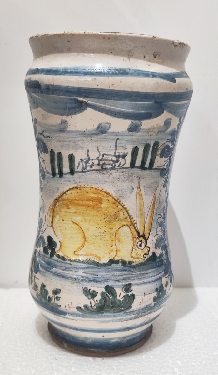 Albarello in maiolica Napoli del XVIII secolo 