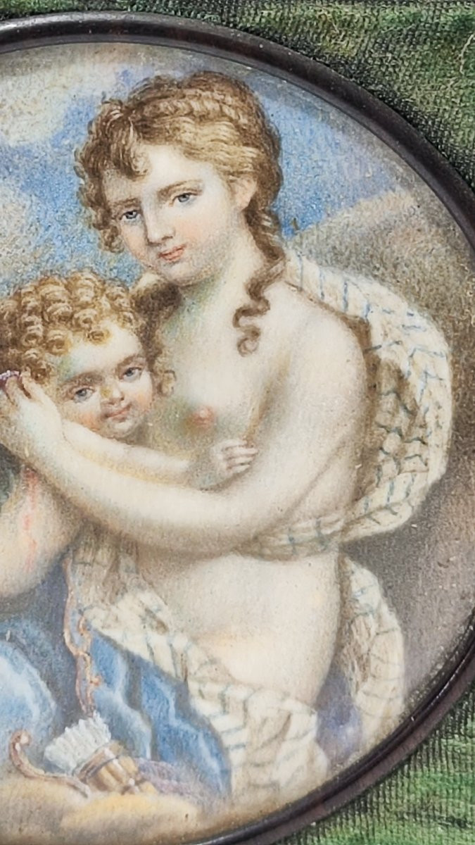 Miniatura raffigurante Venere e Amore del XIX secolo -photo-3