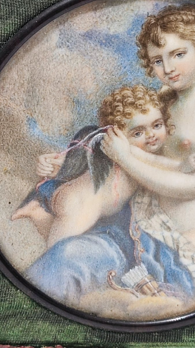 Miniatura raffigurante Venere e Amore del XIX secolo -photo-3