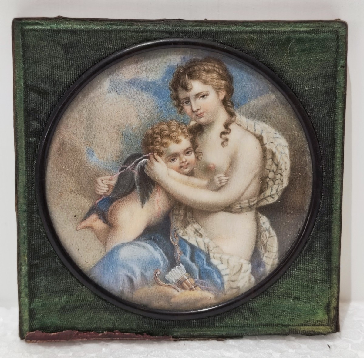 Miniatura raffigurante Venere e Amore del XIX secolo 