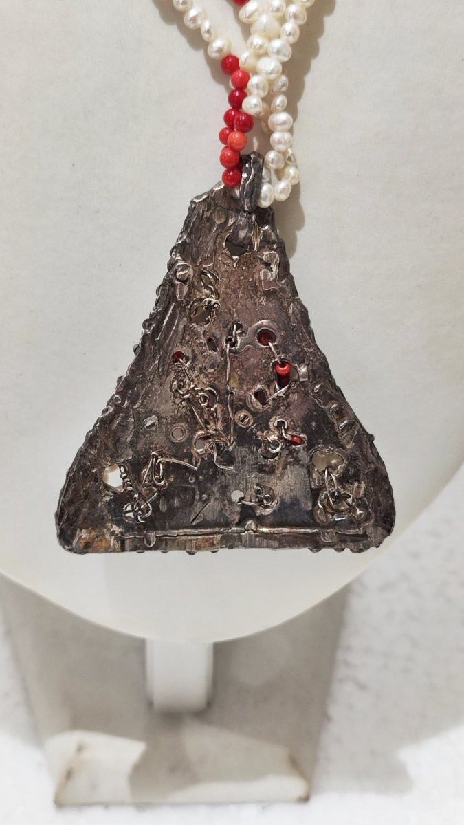 Collana di perle e corallo rosso-photo-2