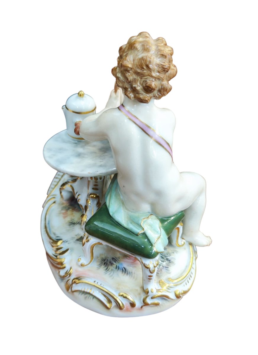 Gruppo in porcellana di Meissen, allegoria del fuoco -photo-3